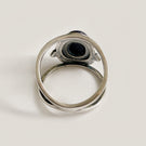 Black Sandstone Sterling Silver Ring