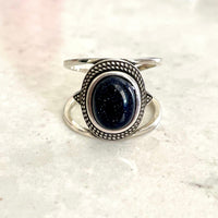 Black Sandstone Sterling Silver Ring