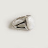 Oval White Quartz Sterling Silver Ring