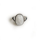 Oval White Quartz Sterling Silver Ring