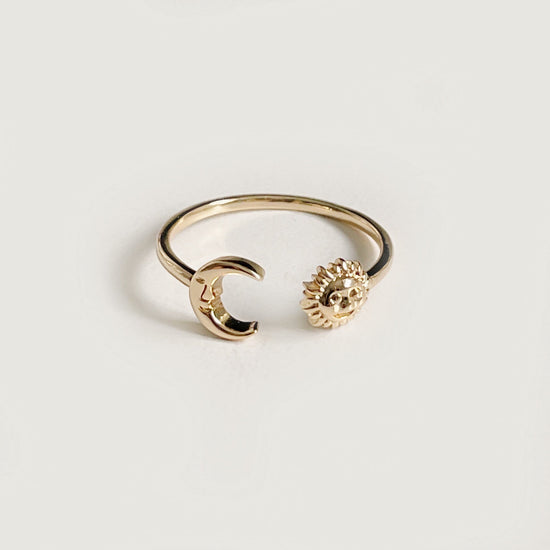 Sun and Moon Gold Ring