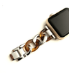 Beautiful apple watch band featuring a faux tortoise resin mixed with chain.  Fits all apple series watches in sizes 38/40  Chain colors available in silver, gold, and rose gold Fits wrist sizes: 5.5” to 7.5”