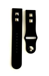 These beautiful studded leather quick release watch bands are a perfect fit for the Fitbit Versa watch. This black watch band is crafted from hand selected top grain leather and 316L stainless steel, making it fashionably perfect for work or a fun night out! Swap in Seconds: Integrated quick release spring bars Color: Black with your choice of color of studs: gold, rose gold, silver Material: Genuine Leather Hardware: 316L stainless steel buckle and studs.