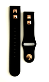 These beautiful studded leather quick release watch bands are a perfect fit for the Fitbit Versa watch. This black watch band is crafted from hand selected top grain leather and 316L stainless steel, making it fashionably perfect for work or a fun night out! Swap in Seconds: Integrated quick release spring bars Color: Black with your choice of color of studs: gold, rose gold, silver Material: Genuine Leather Hardware: 316L stainless steel buckle and studs.