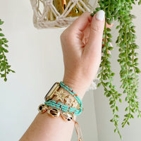 The cutest arm candy with our gold Aloha Band. Products available inn shop.