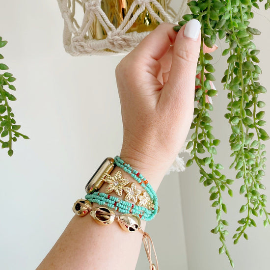 The cutest arm candy with our gold Aloha Band. Products available inn shop.