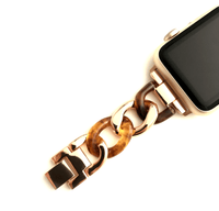 Beautiful apple watch band featuring a faux tortoise resin mixed with chain.  Fits all apple series watches in sizes 38/40  Chain colors available in silver, gold, and rose gold Fits wrist sizes: 5.5” to 7.5”