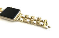 The Designer Apple Watch Band consists of soft leather woven through hypo-allergenic stainless steel chains give us all 'The Designer' feels possible! Available in 6 colors Fits wrist Sizes: 5.5"- 7.5"