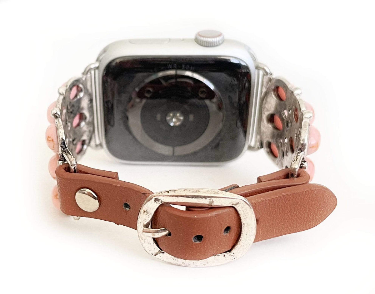 La Devereux, Turquoise and Leather Watch Band for Fitbit