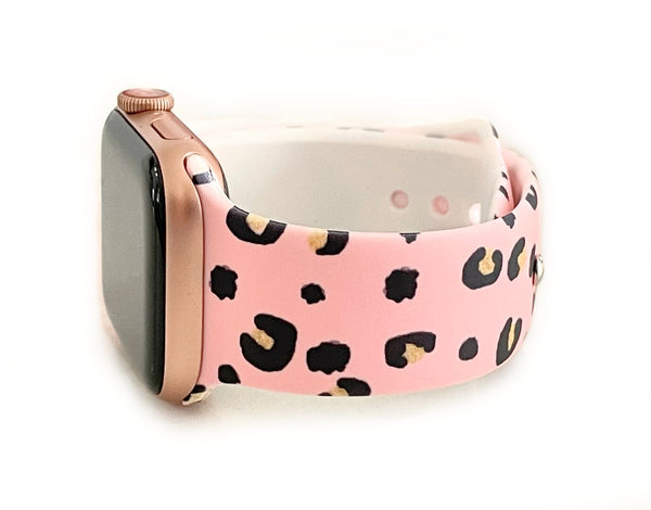 Apple Watch with Gray, Red, Pink, and Leopard Bands well loved Apple Watch 7 Apple Watch with Gray, Red, Pink, and Leopard Bands well  main image 3