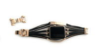 The Posh, Strappy Leather Watch Band with Gold, Silver, or Rose Gold Hardware, For Apple Watch