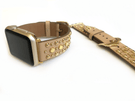 The Sundance in Mint and Silver Studded Leather Apple Watch Band