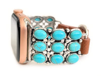 La Devereux, Turquoise and Leather Watch Band for Apple Watch