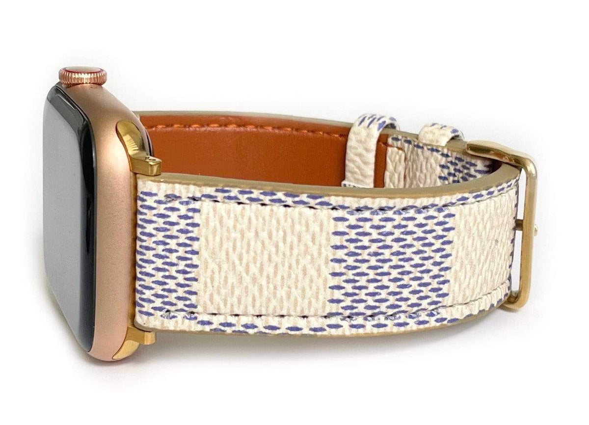 The Louie Damier Blue and White Watch Band for Apple Watch