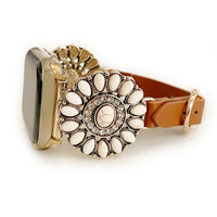 La Fleur, Gemstone and Leather Watch Band for Apple Watch