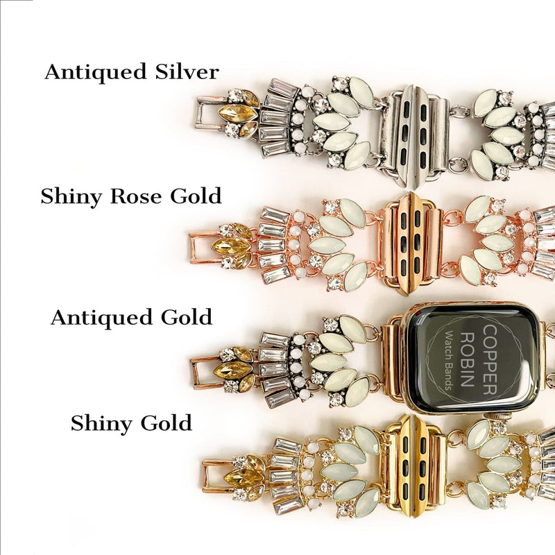 The Gatsby, Gold, Silver, and Rose Gold Jeweled Watch Band for Apple Watch